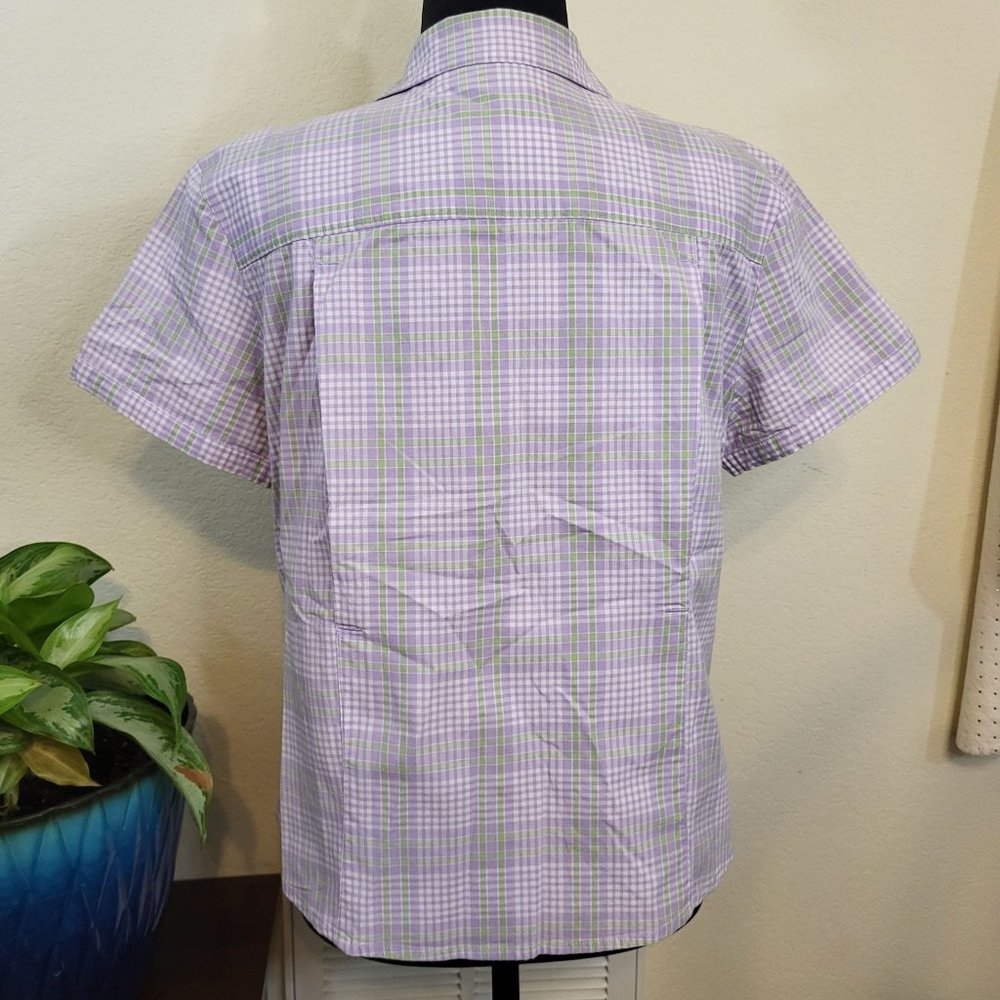 Cato Women's Button Blouse w/Tank, Pastel Purple, Medium/Large - Picture 3 of 12